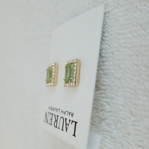New Ralph Lauren Pave Stone Stud Earrings - Picture 4 of 7